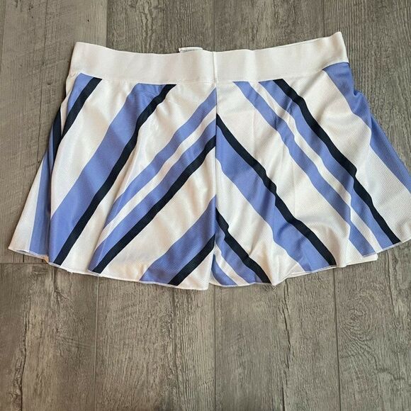 Nike Court Tennis Skort Womens XL White Blue Striped Flouncy CI9382-100 NEW - Picture 3 of 4